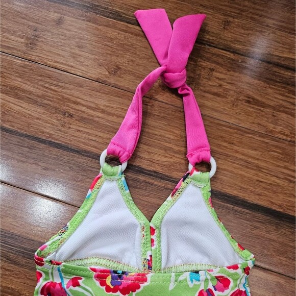 Penelope Mack, LTD Baby One Piece Floral Halter Tie Neck Swimsuit Size 12M - Picture 6 of 8